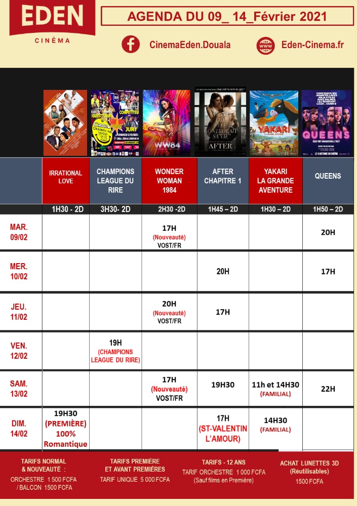 HyacintheBAYOKE's tweet photo. PROGRAMME DE LA SEMAINE #CANALOLYMPIA & #CINEMAEDEN DOUALA BESSENGUE
#MOVIEADDICTED
#DOPE
#DOUALACESTLAPUISSANCE
#DCLP
#DLAOUT https://t.co/QqHqwCaoTT