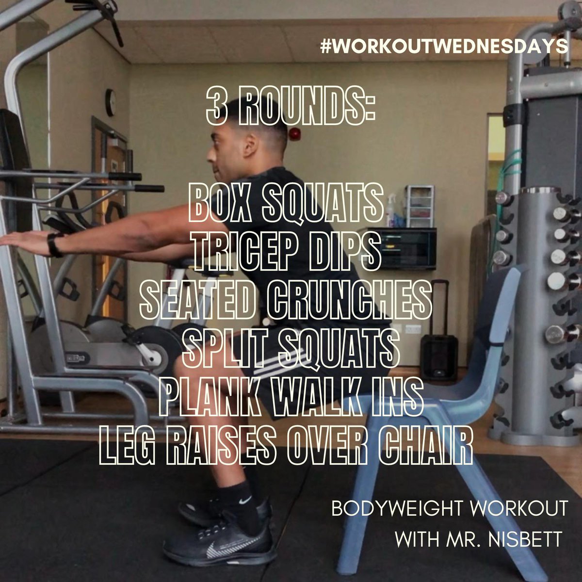 pe_dca's tweet photo. 🚨IT’S WORKOUT WEDNESDAY!!! 🚨  Grab yourself a chair and give this workout a go with Mr Nisbett! 💪🍑Let’s stay active and keep moving🏋️‍♀️ #workoutwednesday #healthymindhealthybody https://t.co/jg2RsvNCQu