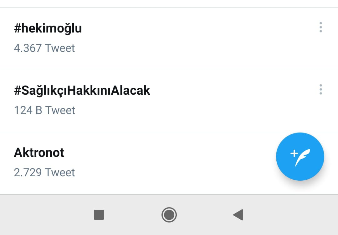 Dün gece 124K tweet atılmış. Etkinliğe katılan tüm meslektaşlarımıza teşekkür ederiz. Biz beraber güçlüyüz ve sen yoksan 1 eksiğiz. 
#SağlıkçıHakkınıAlacak