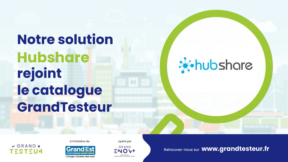 Nous sommes ravis de vous annoncer que notre solution <a href="/Hubshare_France/">Hubshare</a> rejoint le catalogue de solutions innovantes @grand_testeur, afin d’apporter des réponses concrètes aux acteurs du territoire du #GrandEst 🚀
Découvrez-la 👉 grandtesteur.fr/solutions/hubs…
<a href="/regiongrandest/">Région Grand Est</a> @GrandENov