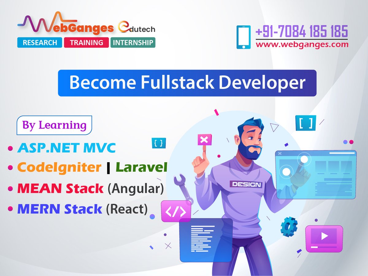 WebgangesL's tweet image. Learn the Most In-Demand Skill in the IT Industry!
Our Full Stack Web Development Batch Starts from 15th February 2021.
We have been Creating Expert Developers since 2010! 
Enroll Now!
Visit - webganges.com

#internship #FullStackWebDeveloper