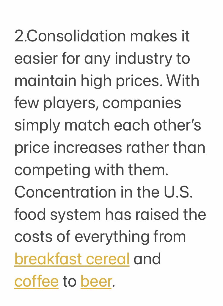 1. Negative effect of Corporate Consolidation in nations food system. #FarmersProtest