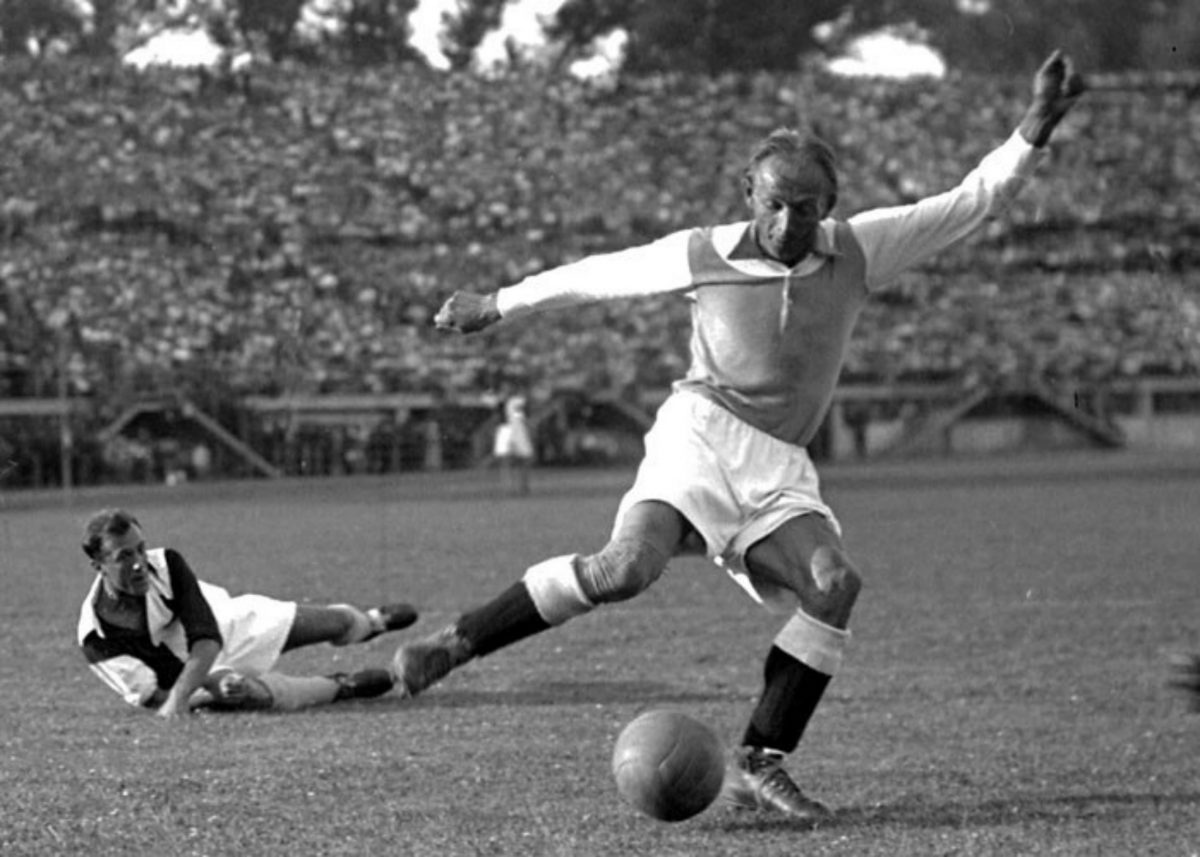 or "Der Papierene" for his slight build, he was renowned as one of the finest pre-war footballers, known for his fantastic dribbling ability and creativity. .On 3 April 1938, the Austrian team played Germany in the Prater Stadium in Vienna its last match as an independent (2)