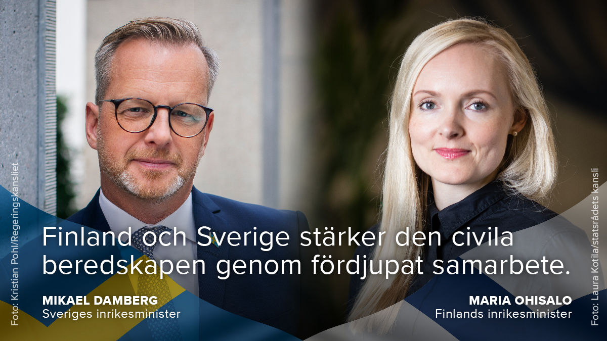 .<a href="/MariaOhisalo/">Maria Ohisalo</a> och <a href="/mikaeldamberg/">Mikael Damberg</a>: Ett fördjupat samarbete våra länder emellan ger ökad kunskap, synergieffekter och en bättre möjlighet att möta och hantera olika krissituationer #beredskap #civilberedskap #krisberedskap

intermin.fi/sv/-/finland-o…