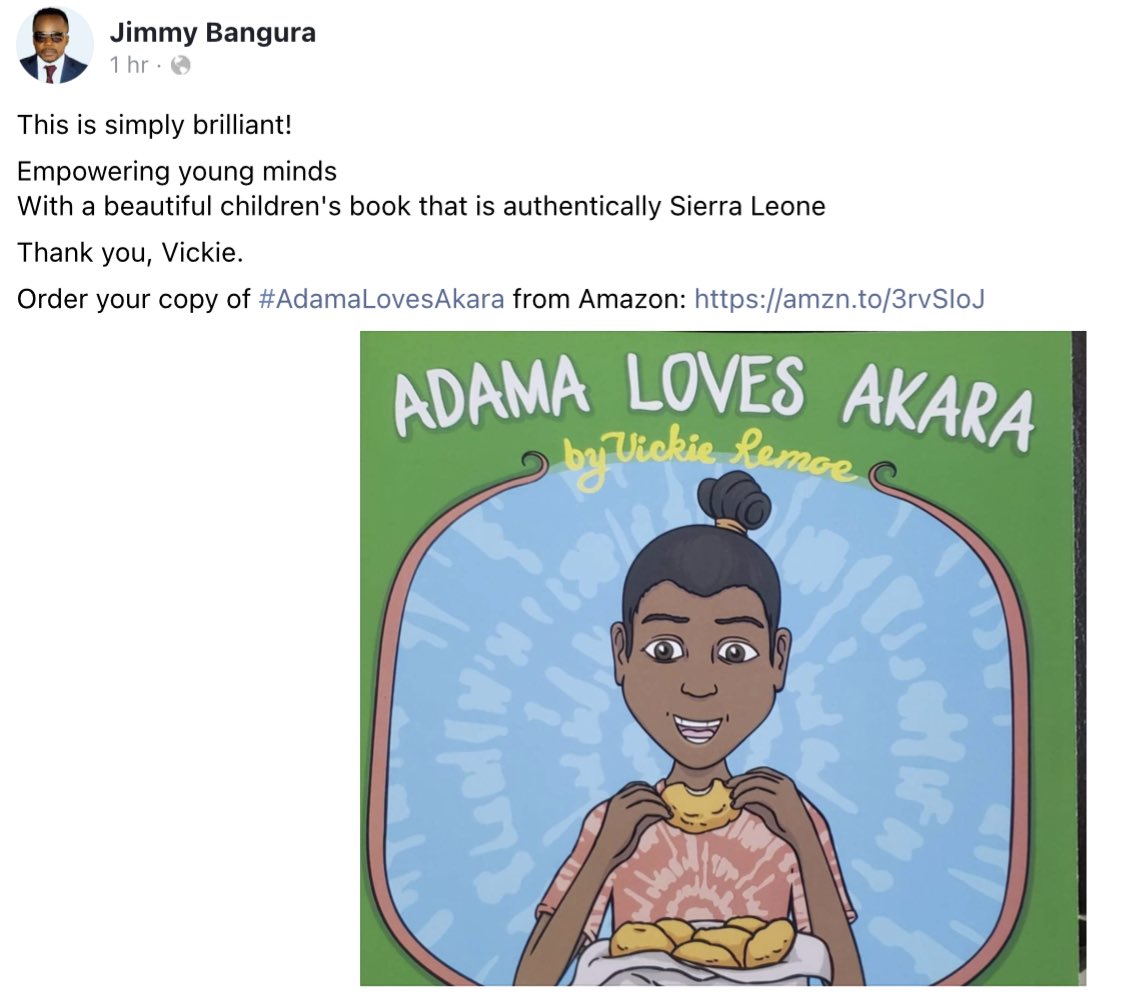 VickieRemoe's tweet photo. โBrilliant! Empowering young minds! Authentically #SierraLeoneโ - Jimmy B. on #AdamaLovesAkara
#issaking ๐โค๏ธ๐ธ๐ฑ https://t.co/i40QIa130n