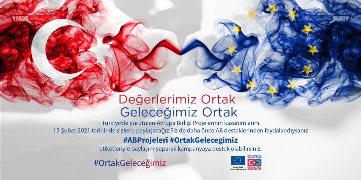 Avrupa Birliği Başkanlığı olarak AB Projesi yürüten tüm kurum &amp; STK’ların katılımıyla 15 Şubat tarihinde #OrtakGelecegimiz Dijital İletişim Kampanyasını başlatıyoruz. #ABProjeleri #OrtakGelecegimiz #EUProjects #OurCommonFuture
<a href="/EUDelegationTur/">AB Türkiye Delegasyonu🇪🇺EU Delegation to Türkiye</a>