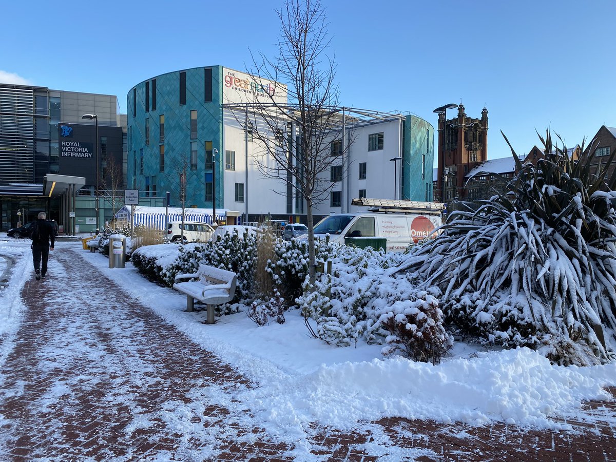 Waking up to a beautiful snowy day this morning at <a href="/GreatNorthCH/">Great North Children’s Hospital</a>. The day team have made it in all okay. Safe travels to the night staff heading home to bed!