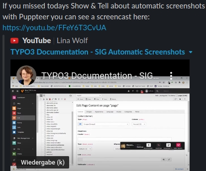 marantern's tweet photo. Amazing #TYPO3 #documentation: First manual with automated screenshots. See this show &amp; tell by Lina Wolf https://t.co/oooIQZJTCz Thank you @georg_ringer for pointing us to Puppeteer! https://t.co/6eC8lnhr74