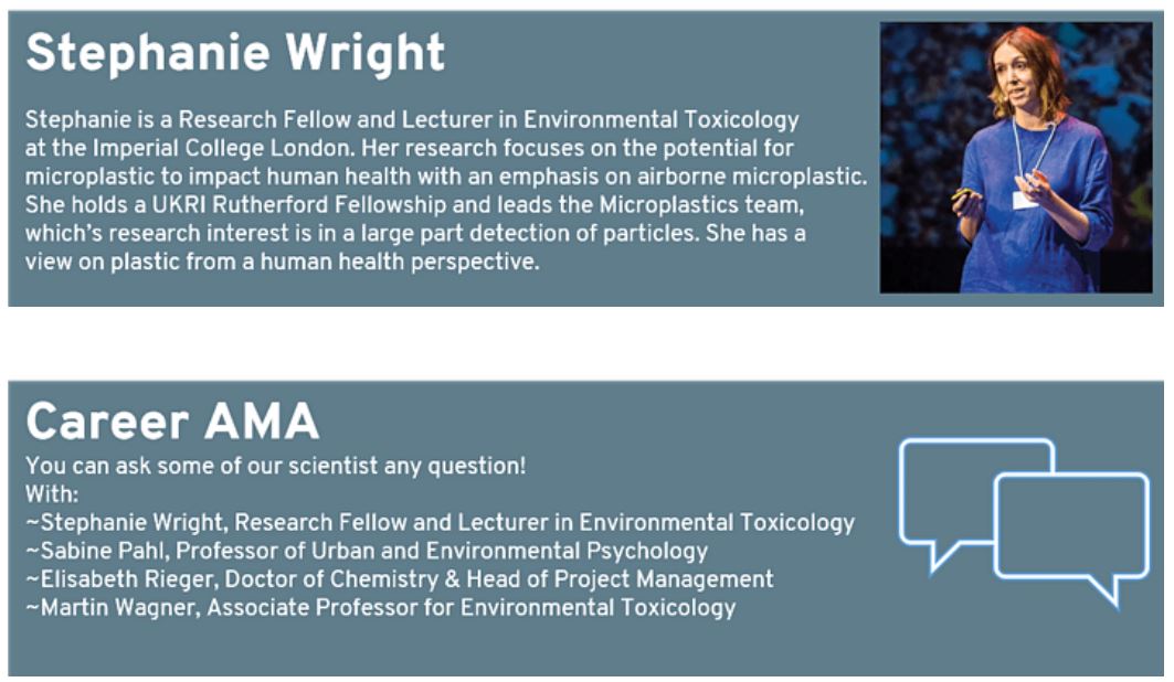 LimnoPlast (@limnoplast) on Twitter photo #microplastinar time again‼️Today (6pm CET) our expert <a href="/MarineSteph/">Stephanie Wright</a> will highlight the impact of #microplastics on #humanhealth. Afterwards, the participants will have the chance to discuss the topic #Career with <a href="/MarineSteph/">Stephanie Wright</a>, @SabinePahl, <a href="/riege3_rieger/">Elisabeth Rieger</a> and <a href="/martiwag/">Mⓐrtin Wⓐgner</a> 👩🔬👩🎓👩💻🧑💼❓ #microplastinar time again‼️Today (6pm CET) our expert <a href="/MarineSteph/">Stephanie Wright</a> will highlight the impact of #microplastics on #humanhealth. Afterwards, the participants will have the chance to discuss the topic #Career with <a href="/MarineSteph/">Stephanie Wright</a>, @SabinePahl, <a href="/riege3_rieger/">Elisabeth Rieger</a> and <a href="/martiwag/">Mⓐrtin Wⓐgner</a> 👩🔬👩🎓👩💻🧑💼❓