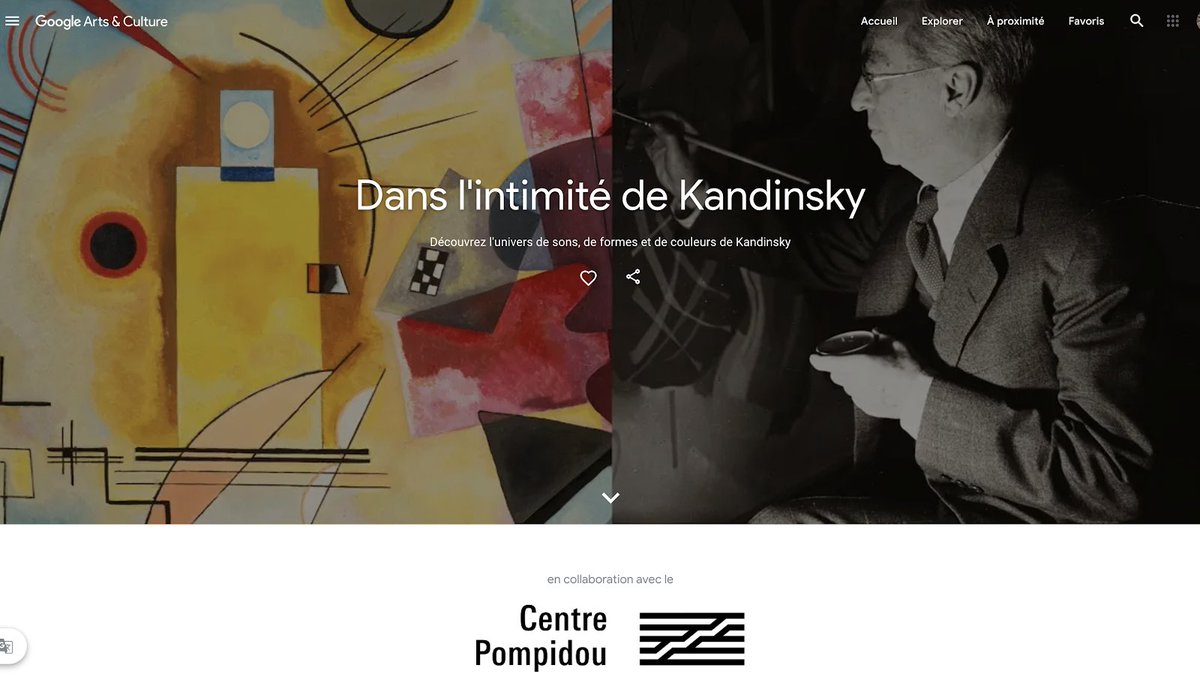 GoogleEnFrance's tweet photo. Nous sommes fiers de dévoiler "Dans l'intimité de #Kandinsky" sur @googlearts, une exploration numérique et immersive fruit de 2 ans de travail avec le @CentrePompidou pour permettre au plus grand nombre de mieux découvrir son œuvre 👉https://t.co/5QvFtxMpa3 https://t.co/e6bROa6g4D