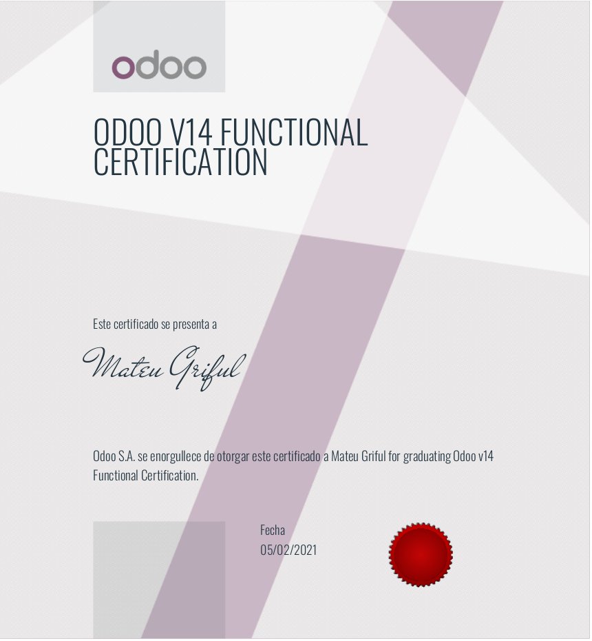 MateuGForgeflow's tweet image. Very happy to have completed the Odoo Certification v14!