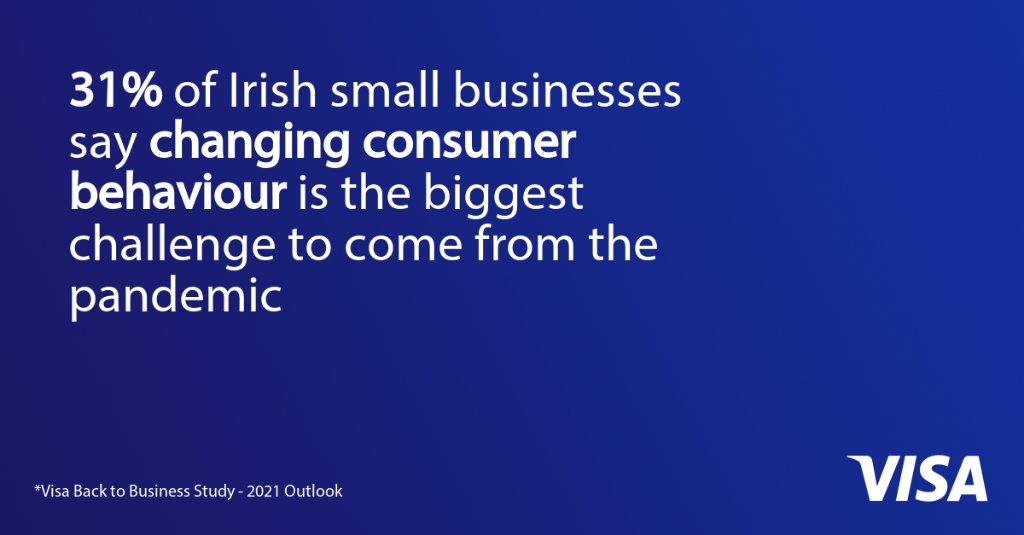 31% of Irish small businesses say changing consumer behaviour is the biggest business challenge to arise from the pandemic, according to our latest research. Read more: vi.sa/3a2vykb