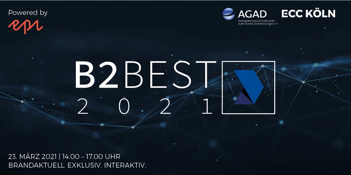 🔥 #B2BEST DIGITAL - unsere neue Eventreihe für #Großhandel und #B2B-#Vertrieb in Kooperation mit dem <a href="/AGAD_eV/">AGAD e.V.</a>! 🔥 Notiert euch den ersten Termin am 23. März, den wir gemeinsam mit <a href="/episerver_de/">Episerver (Optimizely) Deutschland</a> zum Thema "B2B-#Plattformen" ausrichten. Mehr zum #Event 👉 ow.ly/414R50DvCIW