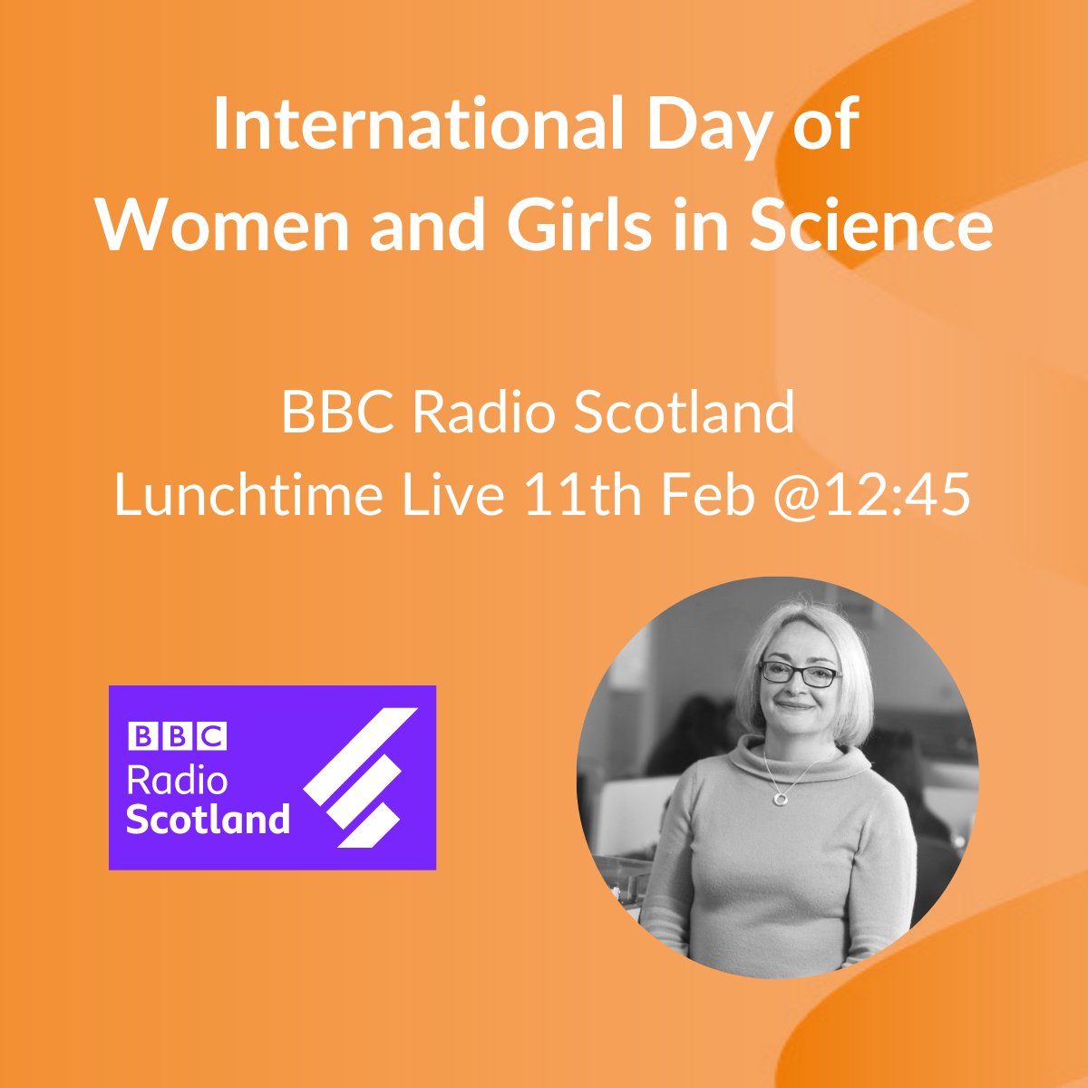 TissueSolutions's tweet image. Tune in to BBC Radio Scotland lunchtime live show tomorrow to hear our CEO, Morag McFarlane talk about her experiences working in science on @UN_Women #WomeninScience Day!  

Tune in here at 12.45pm tomorrow 👇ow.ly/rSZC50DvL13

#STEM #STEMcareers #GirlsinScience