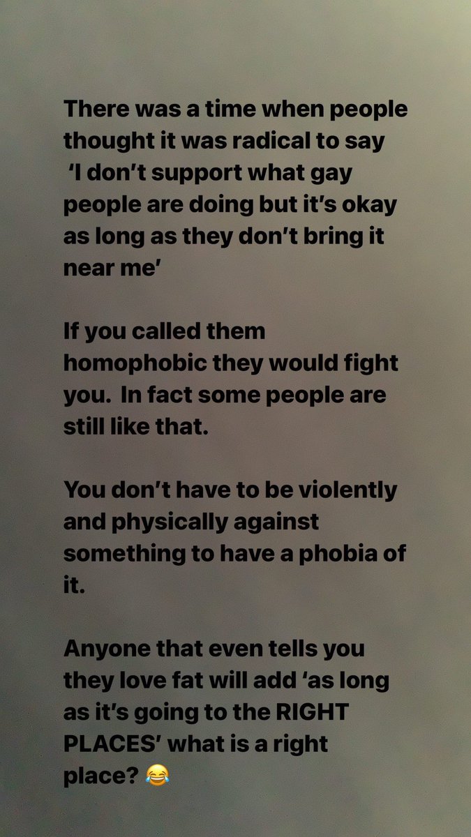 It’s the fatphobia and the hypocrisy in the comments that’s sending me ‘iT’s heAlLtHy’ Are you lying to me or trying to convince yourself?You will all be okay  Let me even add more thoughts so it can pepper you people well.