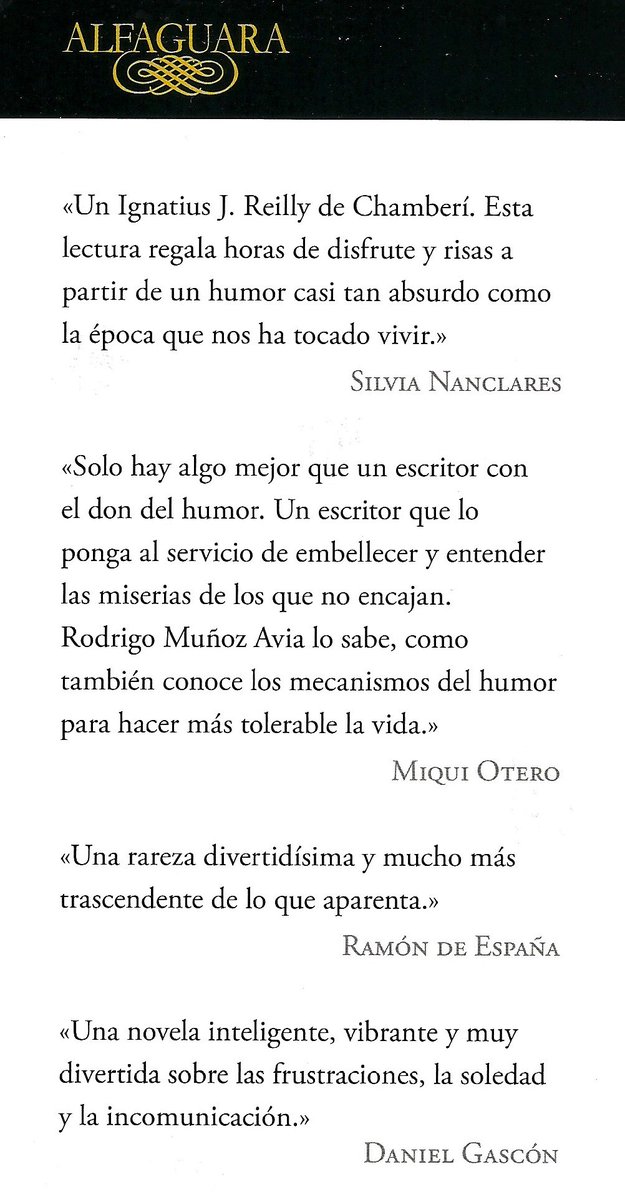 r_munozavia's tweet photo. Qué alegría me dio saber que #LaTiendaDeLaFelicidad saldría tan bien arropada. @BrunaHusky @silvink @MiquiOtero #RamónDeEspaña y @gascondaniel, gracias por vuestra generosidad. Aunque a varios no os conozco personalmente, a todos os admiro como lector.
@AlfaguaraES https://t.co/wvjBRZ5G6B