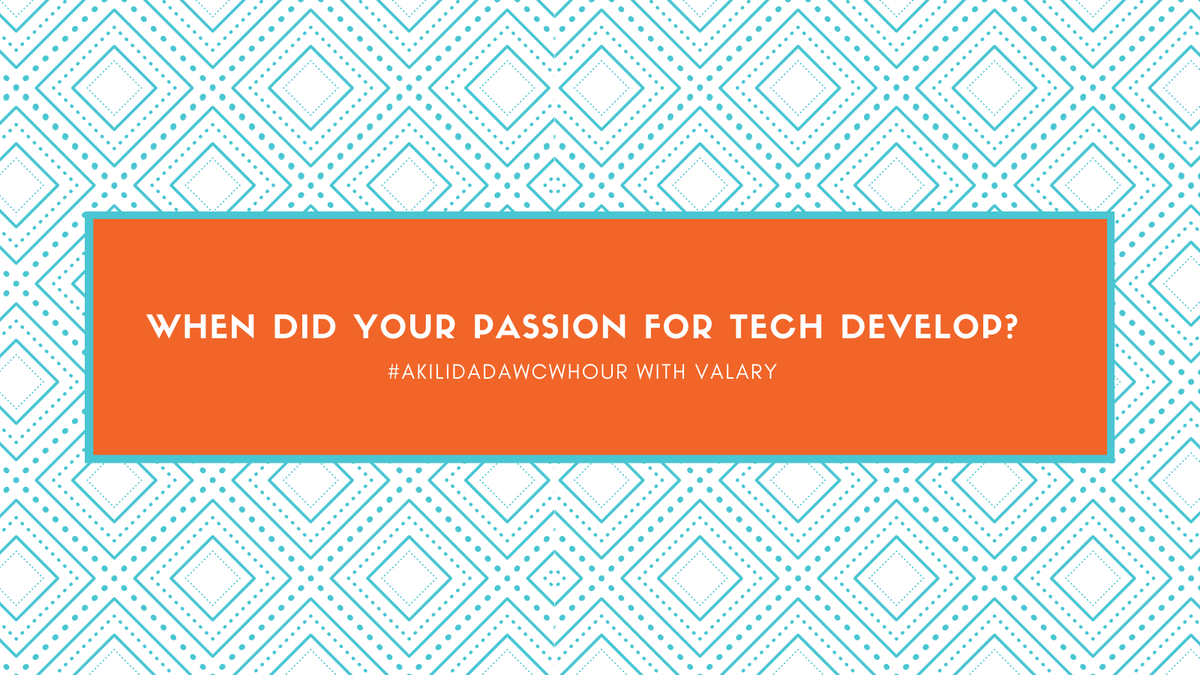AkiliDada's tweet photo. You are an alumni of @akirachix, What is your area of expertise and when did your passion for tech develop?
#WomenInScience #WomenInSTEM #AkiliDadaWCWHour
@UValary https://t.co/A2jkbxotzX