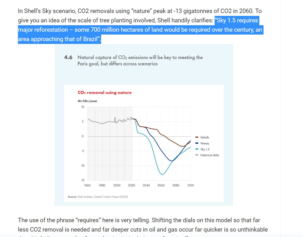 Yes, it is good that Shell are considering a 1.5C scenario. No, it is not good that in doing so, they propose planting trees that consume a Brazil's worth of land - a massive risk to vulnerable communities around the world.  https://reneweconomy.com.au/shell-still-has-a-long-way-to-go-before-its-truly-on-board-with-climate-action/