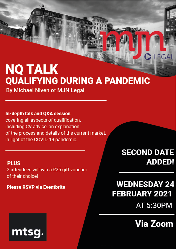 MJNLegal's tweet photo. ***New date added***

@mcrtsg NQ Talk on 24th Feb at 5:30pm via Zoom. Sign up for free on the below link.

https://t.co/jMLn169oPT. https://t.co/K1sDzunbLv