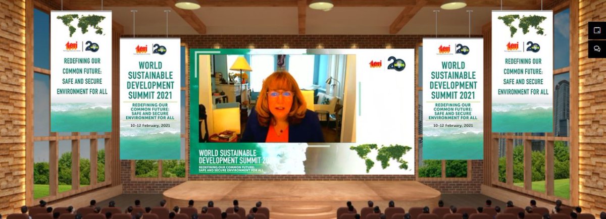 Highlighting that 🇪🇺 &amp; 🇮🇳 already have a strong partnership on RE &amp; CE, Astrid Schomaker, <a href="/EU_ENV/">EU Environment</a> stressed that "the Partnership got a political push at the last #EUIndiaSummit &amp; its time to scale it up further." She welcomed the launch of the phase II of the EU REI.

#EUAtWSDS