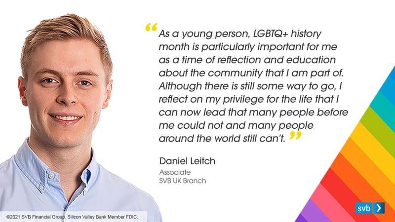 SVB is proud to celebrate &amp; support #LGBTHM21, here's what it means to Daniel from our UK Venture &amp; Growth team. To learn more, please visit <a href="/stonewalluk/">Stonewall</a> for lots of great resources stonewall.org.uk
