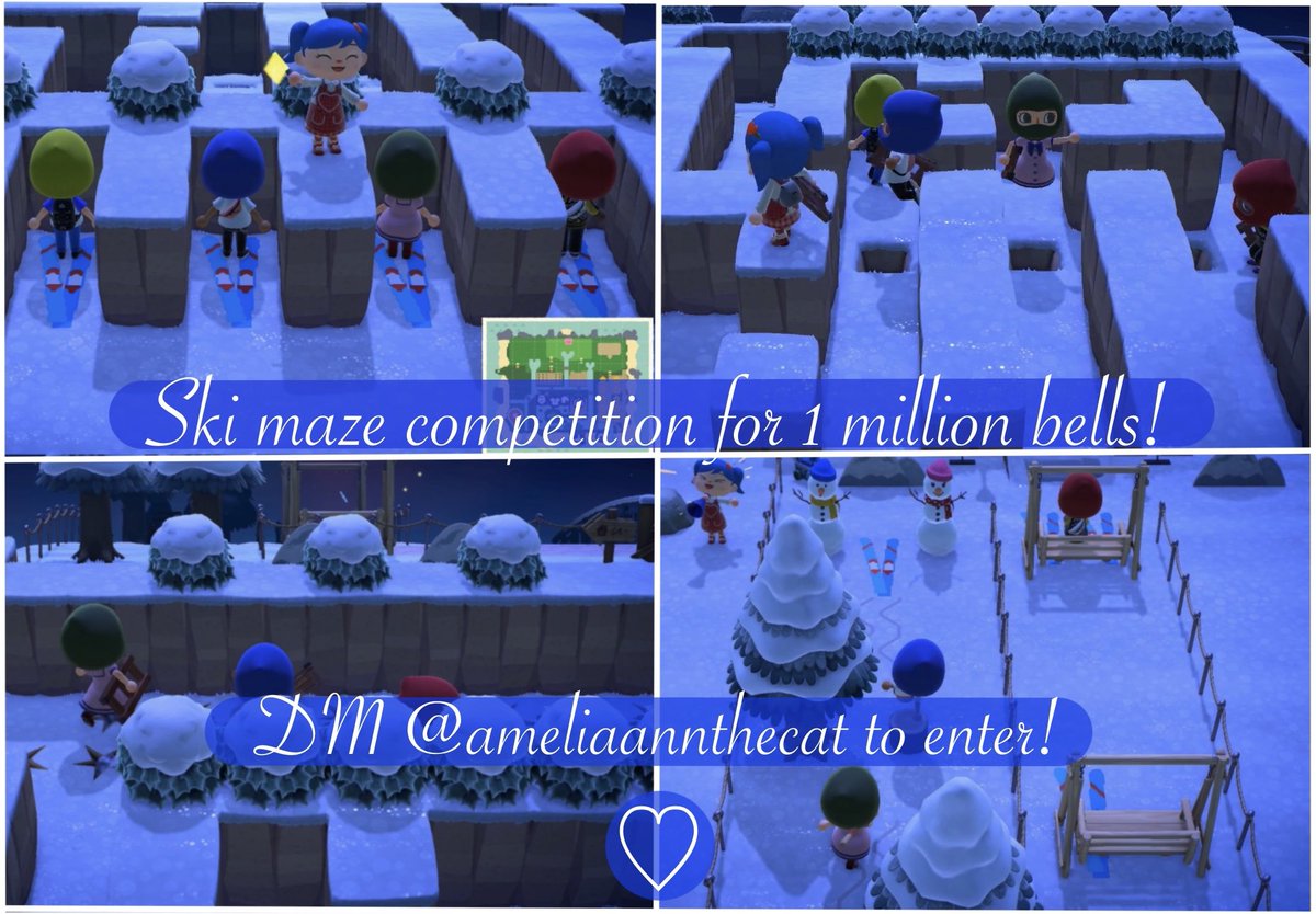 ameliaannthecat's tweet image. If anyone would like to run my ski maze for 1 million bells let me know! It’s a competition for 4 contestants. If you stream, I’d love to have you visit while you stream it! I’ll also stream a race sometime this week! DM if you are interested thank you!
