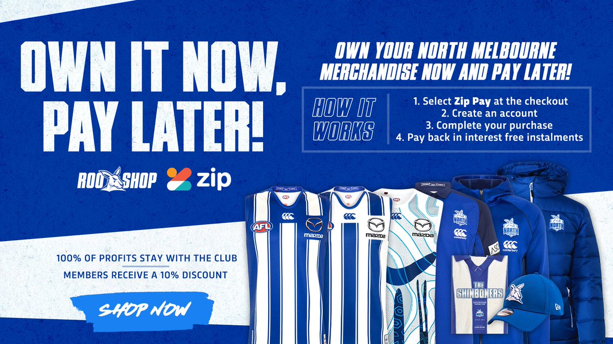 Own the latest range of North merchandise now and pay later, with Zip Pay.

Shop now: shop.nmfc.com.au