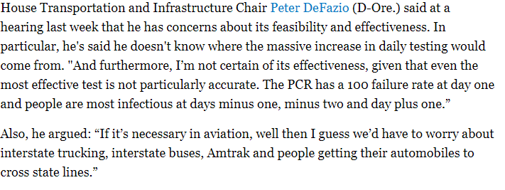 Members of Congress from both parties seem to share the airlines' concerns about practicality. Here's House Transportation chairman Peter DeFazio' thinking: