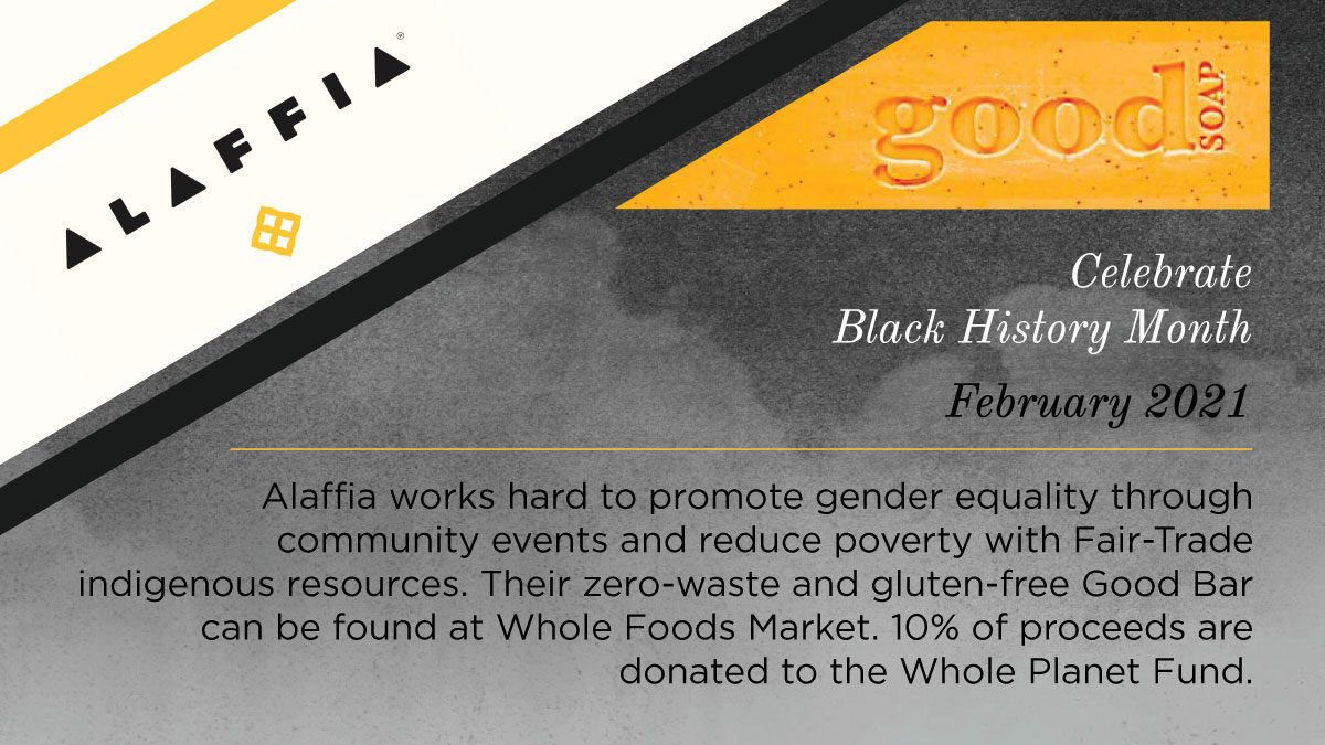We are proud to celebrate the achievements of people of color and their contributions to the personal care industry. 
Happy Black History Month.

#alaffiagoodbar #blackhistorymonth #bradfordsoapworks <a href="/AlaffiaSkinCare/">Alaffia</a>