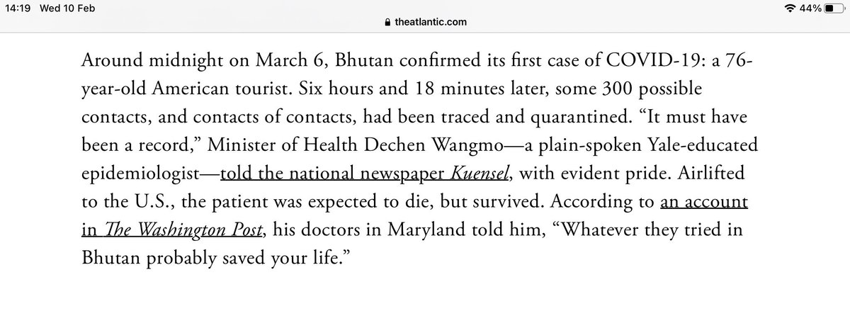 6th March 2020: First case, an American tourist. Six hours and 18 minutes later 300 contacts and contacts of contacts and maybe contacts had been traced.The 76 yr old tourist was airlifted to the USA and survived.