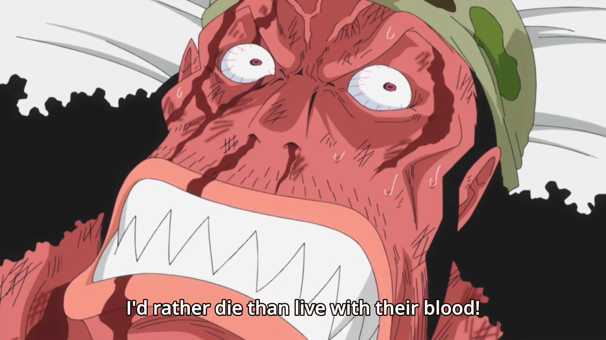 However the true impact of that deathbed scene is not in his generous arc of releasing everyone. That can be chalked up to kindness originating from suffering the same treatment. What makes that scene immensely powerful is his refusal to accept human's blood.
