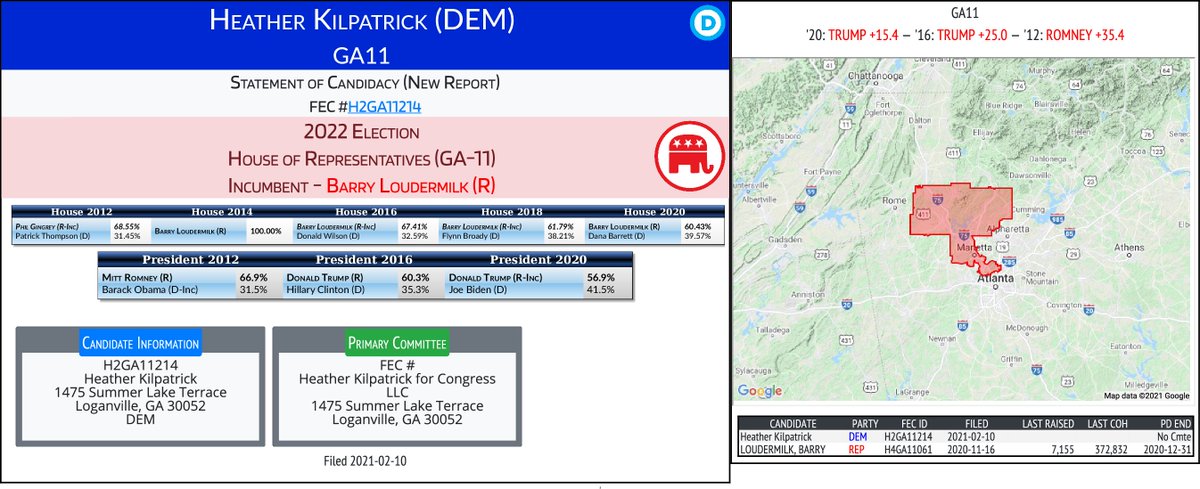 CATargetBot's tweet image. NEW 2022 FEC F2
Heather Kilpatrick (DEM)
#GA11 (R-Loudermilk)

docquery.fec.gov/cgi-bin/forms/…