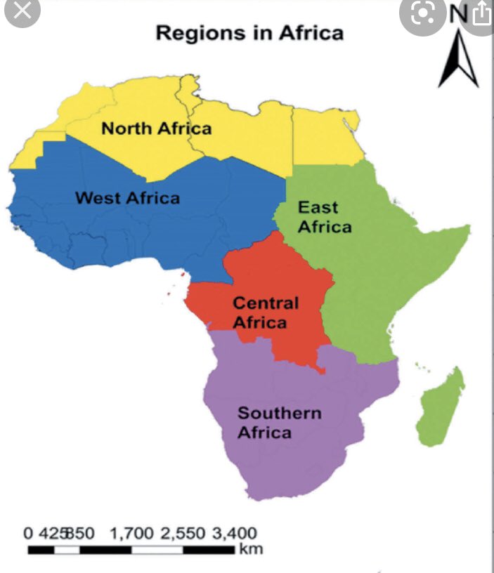 study_steve's tweet image. Africa is the second largest continent.  Only Asia is bigger.  Africa can be broken down into 5 regions.  

North Africa 
East Africa 
South Africa 
West Africa 
Central Africa 

@BigSteve207