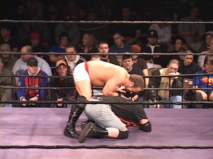 ...except Gage was not in a good place at the time and showed up with his head bandaged up & already bleeding.Pain had come out earlier in the show to hype up how great the main event was going to be so the crowd were virtually silent as they waited for something good to happen