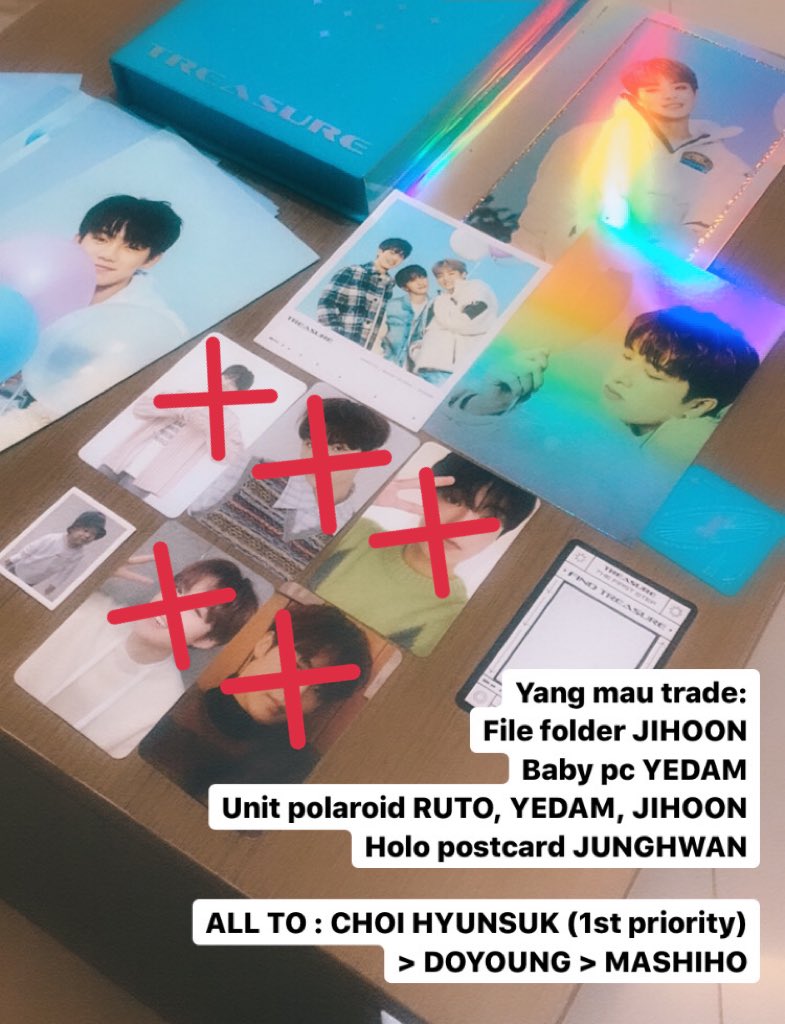 felitaeng's tweet photo. #WTT WANT TO TRADE
ALBUM TREASURE EFFECT BLUE VER.

File folder: JIHOON
Baby pc: YEDAM
Unit polaroid: HARUTO YEDAM JIHOON
Holo postcard: JUNGHWAN

TRADE ALL TO:
HYUNSUK (1st priority) > DOYOUNG > MASHIHO

INA ONLY 🇲🇨
NO WW ❌

#TREASURE #트레저 https://t.co/nxIyYe4QD8