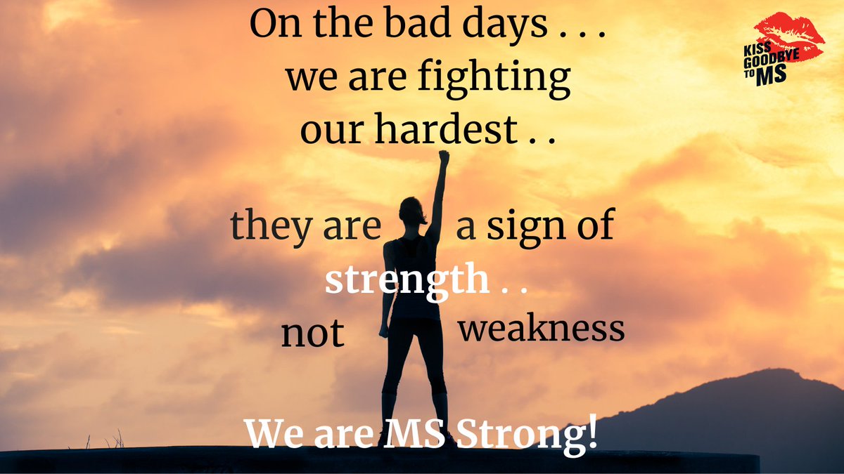 A little #midweekmotivation for our wonderful Kiss Fam!💋💪
MS is no match for our incredible family! Keep your head high this week and remember just how amazing you are!❤️❤️
#positivemindset #kissgoodbyetoms