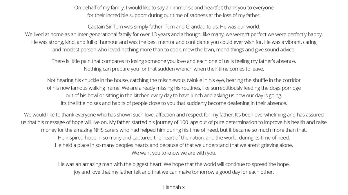 A message from Hannah.