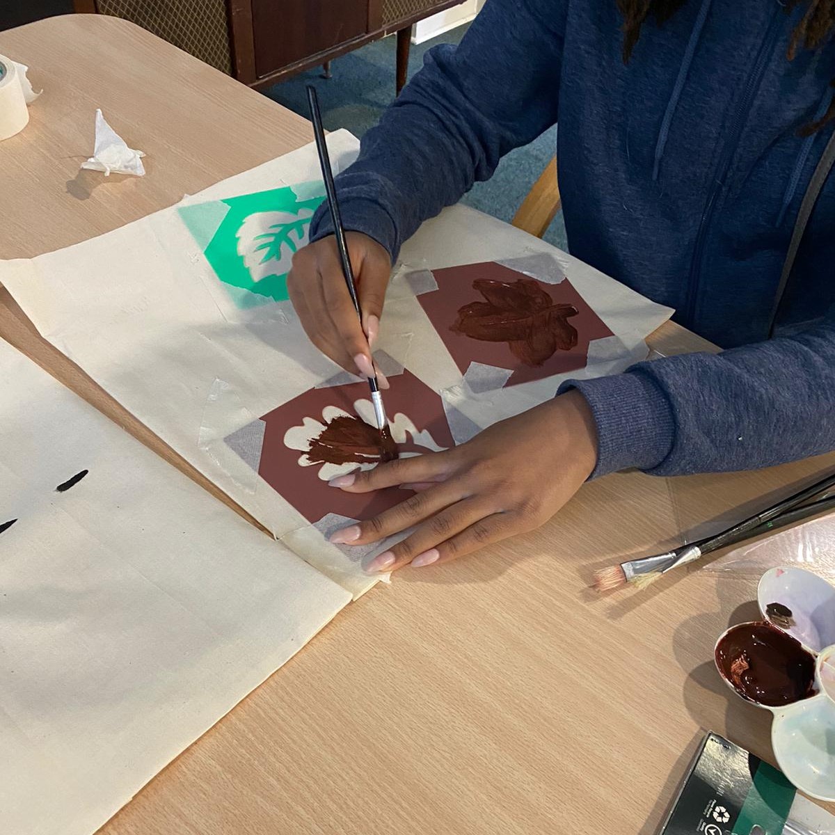 Stencilling workshop during our Rafiki Project in Autumn 2020. Arts &amp; culture activities play a valuable role in the mental wellbeing of our clients. We would love to hear about some of the activities you have tried and enjoyed with your clients- let us know in the comments.