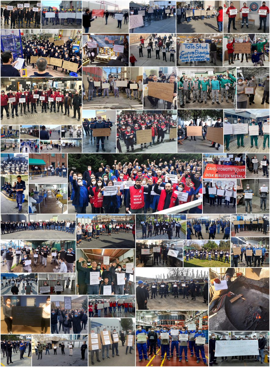BirlesikMetal's tweet photo. Gün boyu, ülkenin her köşesinden metal işçileri, yazdıkları ve hazırladıkları dayanışma pankartlarıyla, Ekmekçioğulları işçilerinin direnişine selam gönderdiler...  
#Ekmekçioğulları https://t.co/tBUS30UYQ2