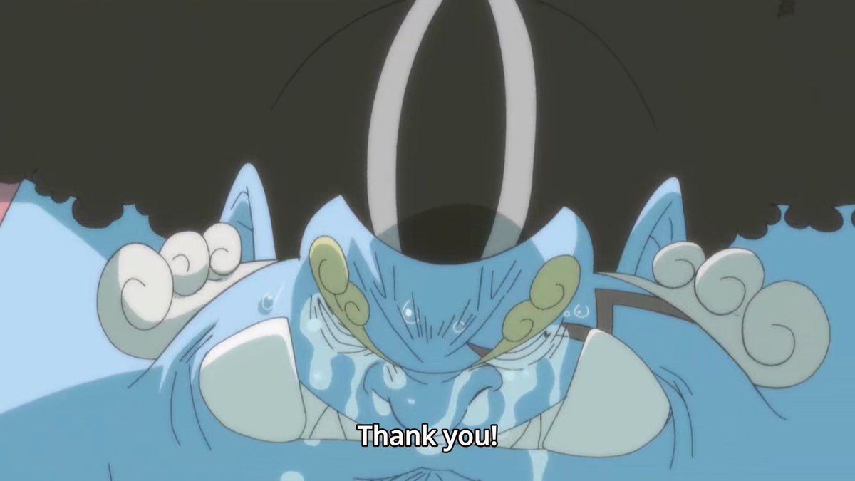 This hit him hard as he considered himself guilty for what Arlong did and he breaks down in tears (So did I). This scene once again reaffirmed my immense love and admiration for him.