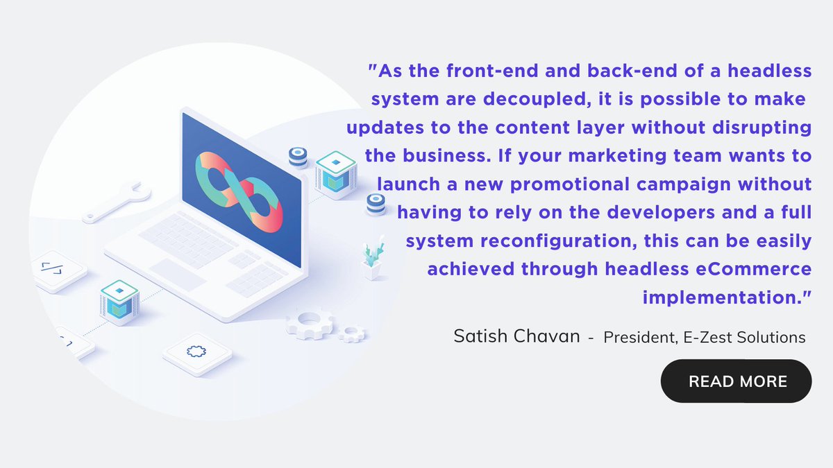 Scalefast's tweet photo. @satishchavan of @ezest solutions is right—headless eCommerce makes site updates a breeze. Read more about the role of API-based ecosystems in streamlining eCommerce operations here: https://t.co/vl7Ot9n6sU
#API #ecommerceplatforms #responsivetech #futureproofing https://t.co/xjHT8siQzR