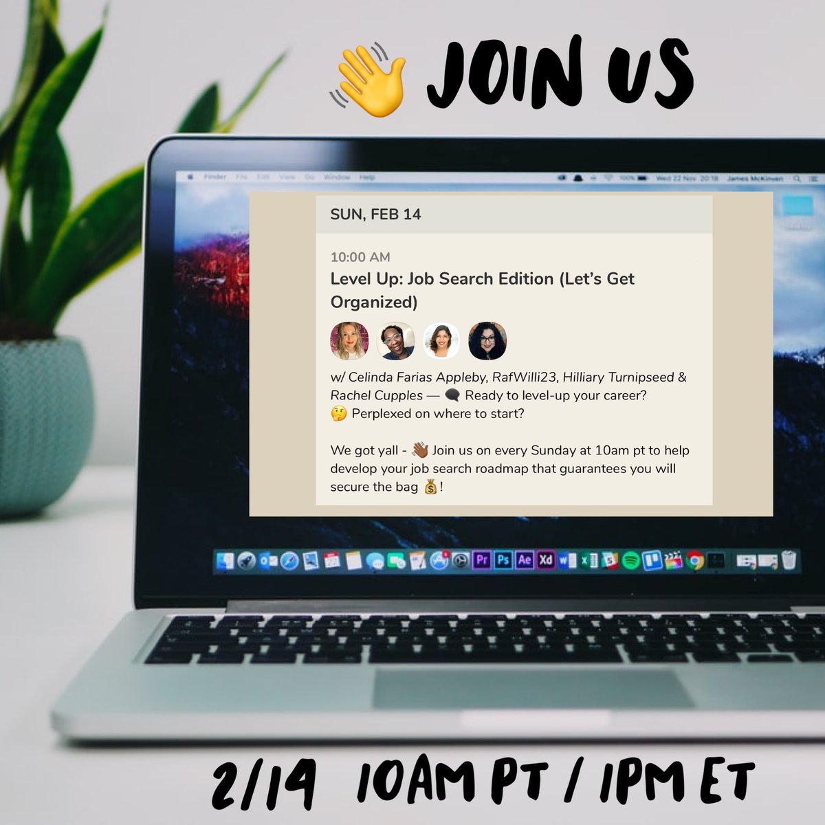 maybe_celinda's tweet photo. I pulled together some of the best voices in recruiting &amp; HR to help YOU create a #jobsearch road map that will guarantee 💰 success!

Joining me 2/14: @rafwilli23 @hilliaryt &amp; @recruitingshero! 👋🏼 

Got questions? Drop them below and we’ll answer them live👇🏼#Clubhouse https://t.co/mFXIP6A2Dt