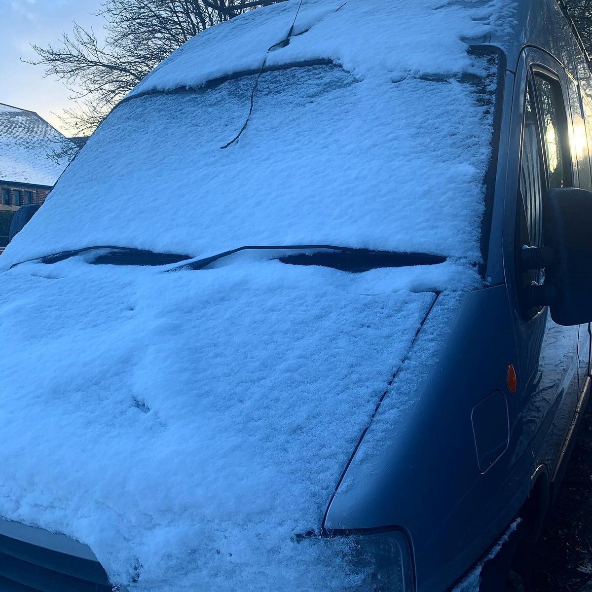 a very snowy van this morning!