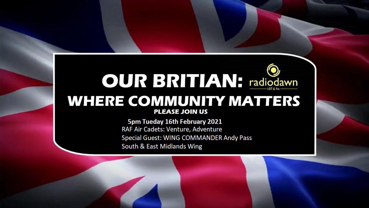 Great to have <a href="/OC_SEMids/">OC S&E Mids Wing</a> speaking about RAF Air Cadets next Tuesday 5pm on <a href="/radio_dawn/">Radio Dawn</a> <a href="/aircadets/">RAF Air Cadets</a> <a href="/SEMidsWgRAFAC/">South & East Midlands Wing Air Cadets</a> <a href="/138SqnRAFAC/">138 Squadron Royal Air Force Air Cadets</a>