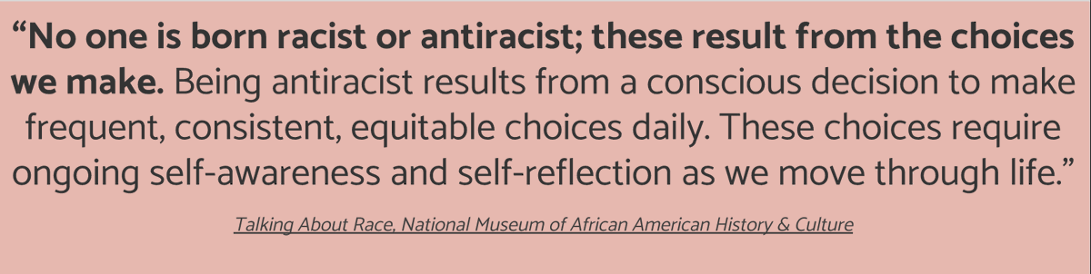 This elementary school program is based in part on the smithsonian's anti racism program which has as the final goal "white people yield positions of power to POC"If you don't think how we tell you, you're a racist: