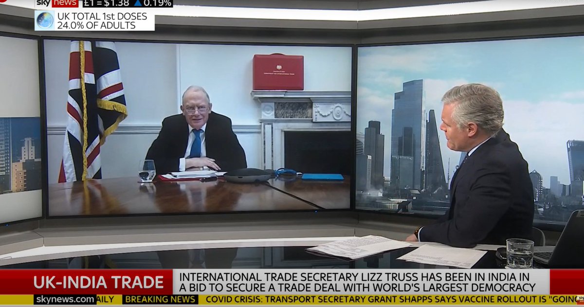 GerryGrimstone's tweet photo. Great to speak on @IanKingSky this morning about @trussliz's successful visit to India 🇮🇳 and the tremendous potential for our trade relationship, with an agreed outline for an Enhanced Trade Partnership and huge tech and life sciences investments from @TCS  and @WockhardtUk https://t.co/agX4Lpg01k