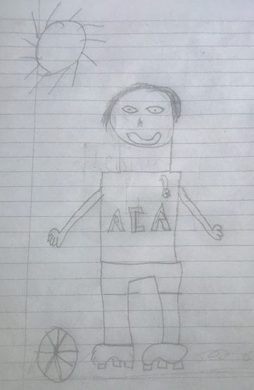 Lenny year 7's HAPPY art inspired by his love for football:

"I drew this because when I draw or play football it always makes me happy and I miss it so much."

OSAmazing, great work!

#ChildrensMentalHealthWeek  #osaart