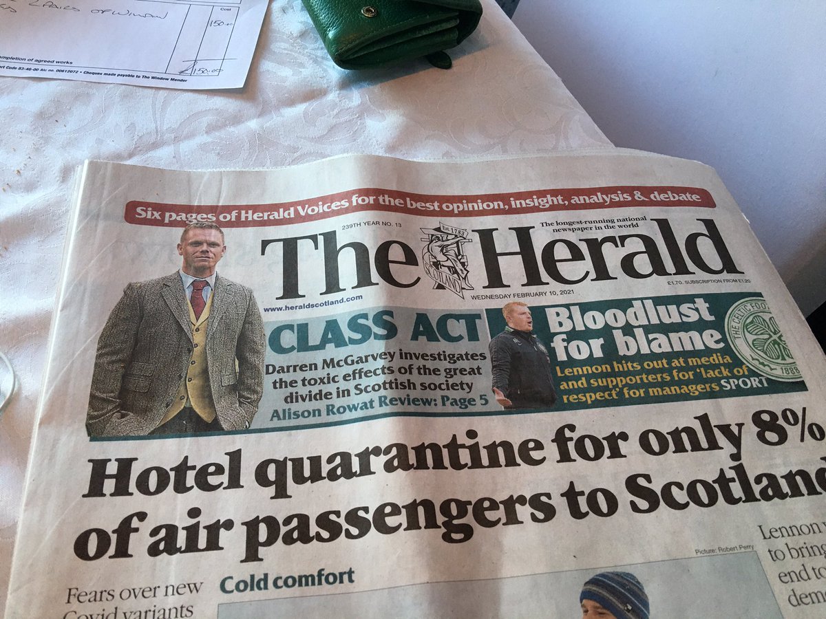 clare_suspire's tweet image. Nice photo of @lokiscottishrap in the front of today’s @heraldscotland for the documentary  #ClassWars. 4 stars from @alisonmrowat. 5 stars from the hubby @paul_suspire. 🙂. Looking forward to watching it myself tonight on @BBCiPlayer #Scotland #ThingsToWatch
