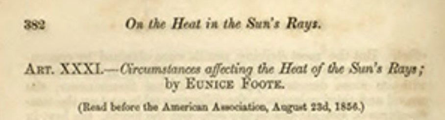 mvcumulus's tweet image. #WomenInScience #AMOS2021 @amosupdates An atmosphere of that gas would give to earth a high temperature; &amp;amp; if .. at one period of its history the air had mixed with it a larger proportion .cf present, an increased temperature... must have necessarily resulted.Eunice Foote, 1856.