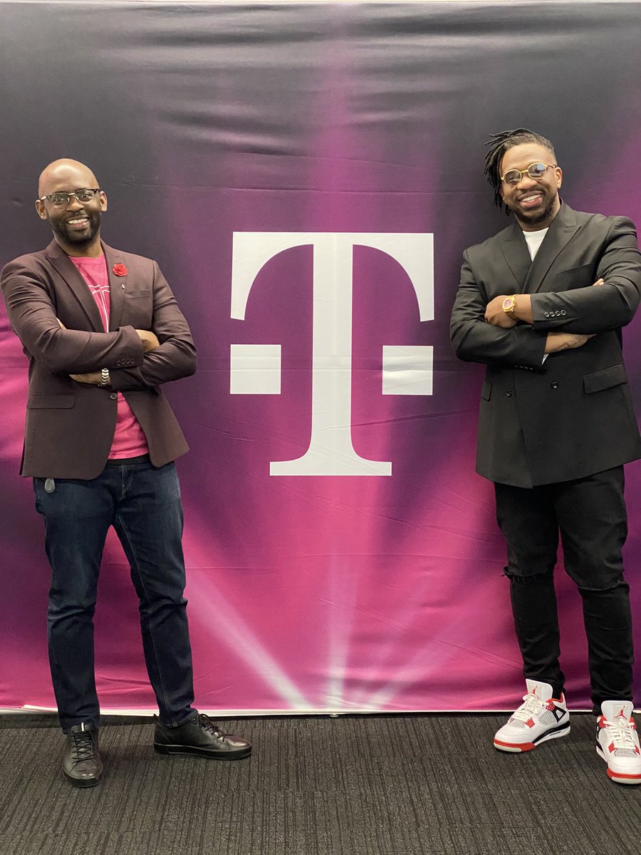 AmeerNatson's tweet photo. I had a convo @TMobile w/ my bro stellar Exec @m_wan4life about black inclusion in fortune 500’s my work with @WCKitchen feeding over 890,000 people in my hometown of Newark, NJ and my entrepreneurial journey in celebration of Black History Month! #Thisisblackhistory https://t.co/qw52pjJWWn